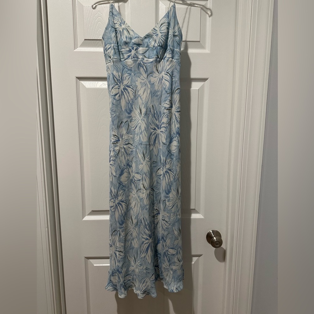 J Crew Floral Blue and White Sun  Dress